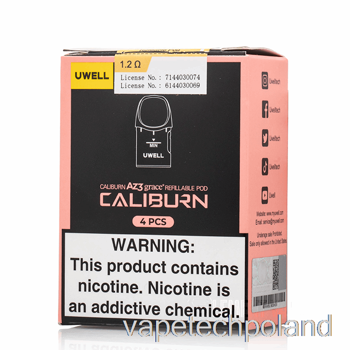 Sklep Vape Warszawa Uwell Caliburn Az3 Grace Zastępcze Kapsuły 1.2ohm Az3 Grace Pods